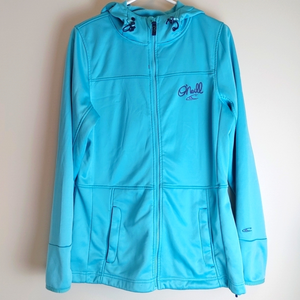 O'Neill Hoodie Sport Jacket Womens Sz XL Light Blue